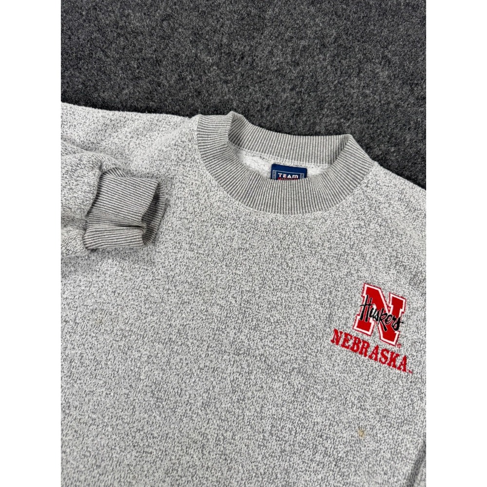 VTG Nebraska Cornhuskers Crewneck Sweatshirt Mens L/XL Gray Huskers NCAA